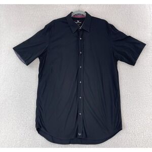 Buttercloth Black Tall Fit Button-Up Shirt Mens Short Sleeve 100% Cotton Size XL